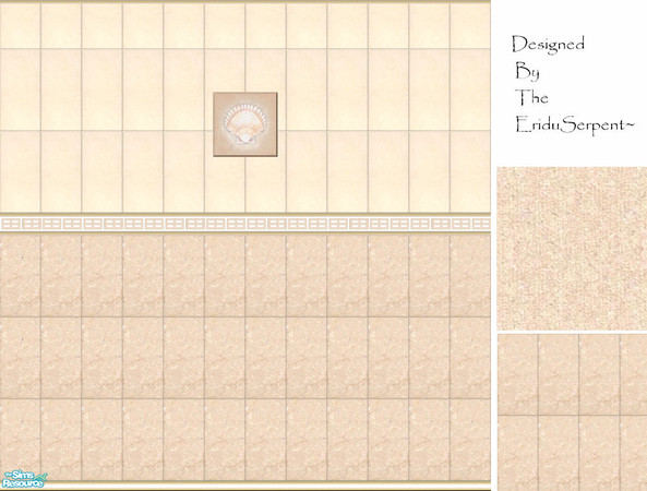 Sims 2 — Sea Marble Tile Wall & Floor Set by eriduserpent — A cute set...but classy set. Two tiled walls (one deco