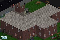 Sims 1 — All-in-One by Jim Lanch — Once you walk into the All-In-One there is a lobby with sofas and tv included. Then