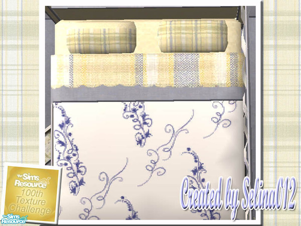 Sims 2 — TC100 - The Gayle Suite recolour - bedding by selina012 — Made for the texture challenge 100! Mesh is by