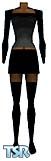 Sims 1 — Gradient by Linzi B — A black skirt, with high black boots and a top which fades from black to grey. All 3 skin