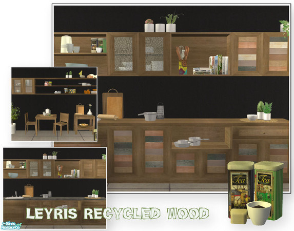 Sims 2 — Leyris kitchen - mid wood by mirake — This set contains only recolors of the wooden furniture. Counters,