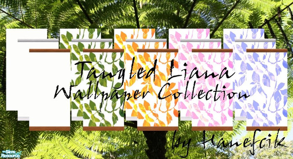 Sims 2 — Tangled Liana Wallpaper Collection by Hanefcik — Did you ever want to have a jungle in Your room? No? Then maybe