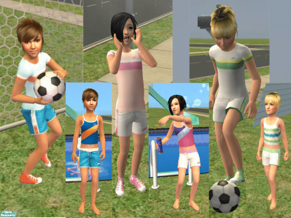 Sims 2 — Nike Gear for Girls by wimpy1968 — I am so tired of those FreeTime soccer outfits. I had to make my girls some