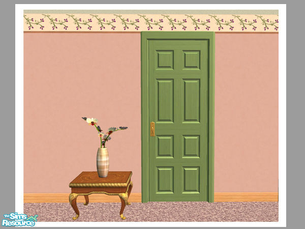 Sims 2 — Single Interior Panel Door - Green by Shakeshaft — Part of a set of solid Interior Panel Doors to compliment my
