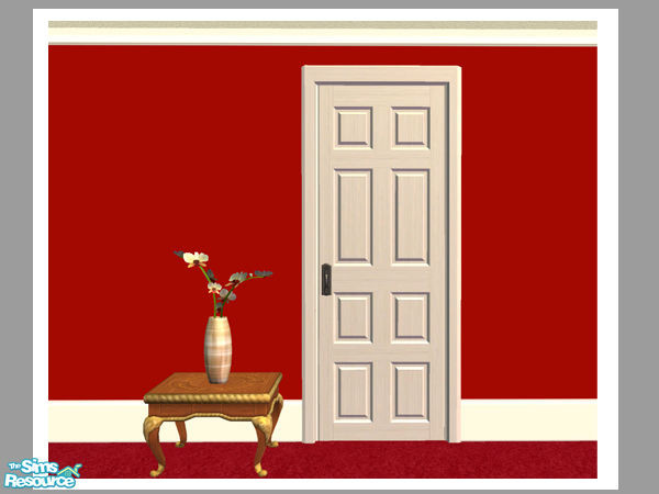 Sims 2 — Single Interior Panel Door - Handle Black by Shakeshaft — Part of a set of solid Interior Panel Doors to