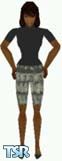 Sims 1 — Elysha by Kerryann — Elysha is wearing a gray/green pattern shorts and matching gray top and shoes. Available in