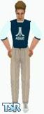Sims 1 — Retro Atari Baseball Shirt by AE Harris — Skin only comes in one skin tone as shown. Head is not included in the