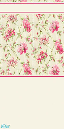 Sims 2 — Classic Flowers With Borders by Ses — Part of the English Summer Wallpaper set