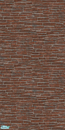 Sims 2 — Ledge Stone Siding - Brick Red by kittyispretty69 — A subtle and versatile stone wall for your sims\' homes.