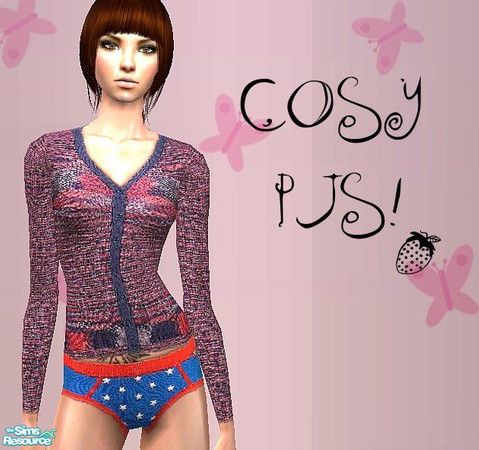 Sims 2 — ~Cosy Pjs~ by hrekkjavaka — A set of four cute & cosy(ish) pjs - cardigans & briefs!