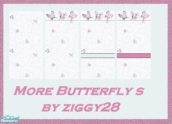 Sims 2 — More Butterflies Wallpaper Set by ziggy28 — A set of 4 more butterfly wallpapers