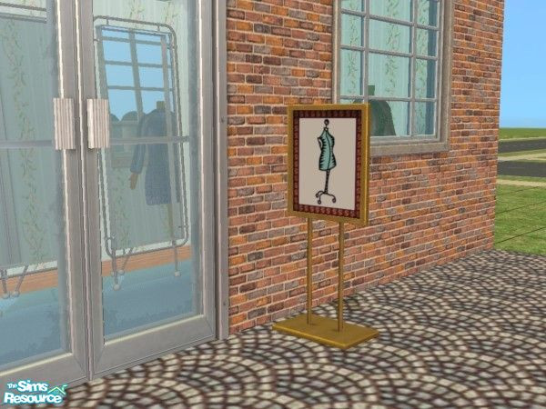 Sims 2 — Floor Sign Set 4 - Dressmaker by schweighsr — Tired of the same old shop signs? Well, there are plenty of new