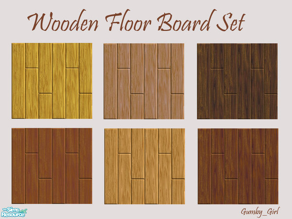 Sims 2 — Wooden Floor Board Set by Gumby_Girl — Set of 6 seamless wooden floor boards. Dark wood, medium wood and light