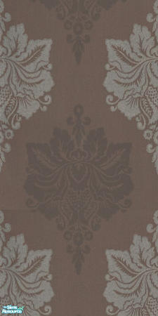 Sims 2 — Orion Brown by Ses — A classically modern floral print wallpaper in brown