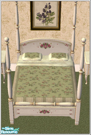 Sims 2 — Country Botanicals Bedroom - Bed Frame by elektra274 — A recolor of the Maxis \"Four Post\" bed