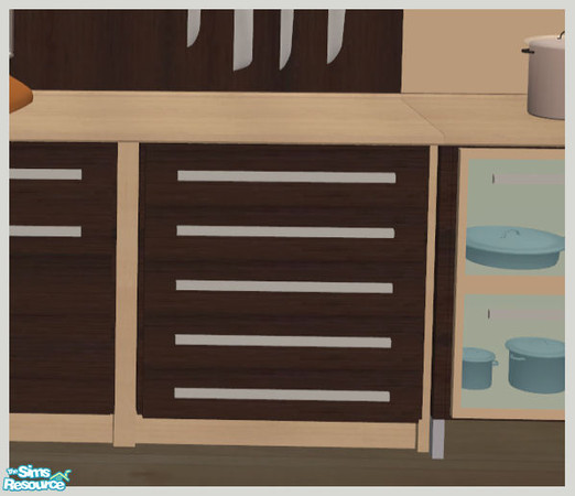 Sims 2 — Constance Kitchen - Dark - Trashcompactor by Elize-37sims — Fully animated.