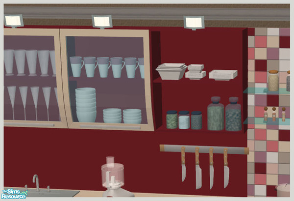 Sims 2 — Constance Kitchen - Red - Splashback by Elize-37sims — These cut away when playing with the walls down. Easier
