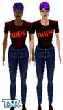 Sims 1 — Oops! by Seskafrantic — A great T-Shirt for those sims seeking attention. In dark and light skins only, included