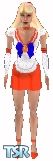 Sims 1 — Sim Venus 2 by Witha — Sailor Venus from "Sailor Moon". Modified head includes red hair bow, tiara.