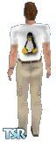 Sims 1 — Linux by Jeff — Small image of the Linux "Tux" Penguin on the front, and a larger image on the back as
